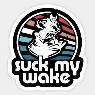 Suck My Wake Jet Ski Retro 70s Funny Jet Skiing Vintage Sticker